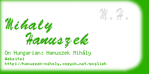mihaly hanuszek business card